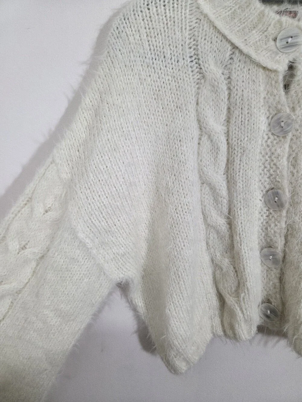 NWT Free People Willow Cardi Cardigan Sweater Tofu Combo Ivory Size Small Boho